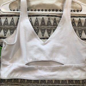 Urban outfitters white cropped cut out tank